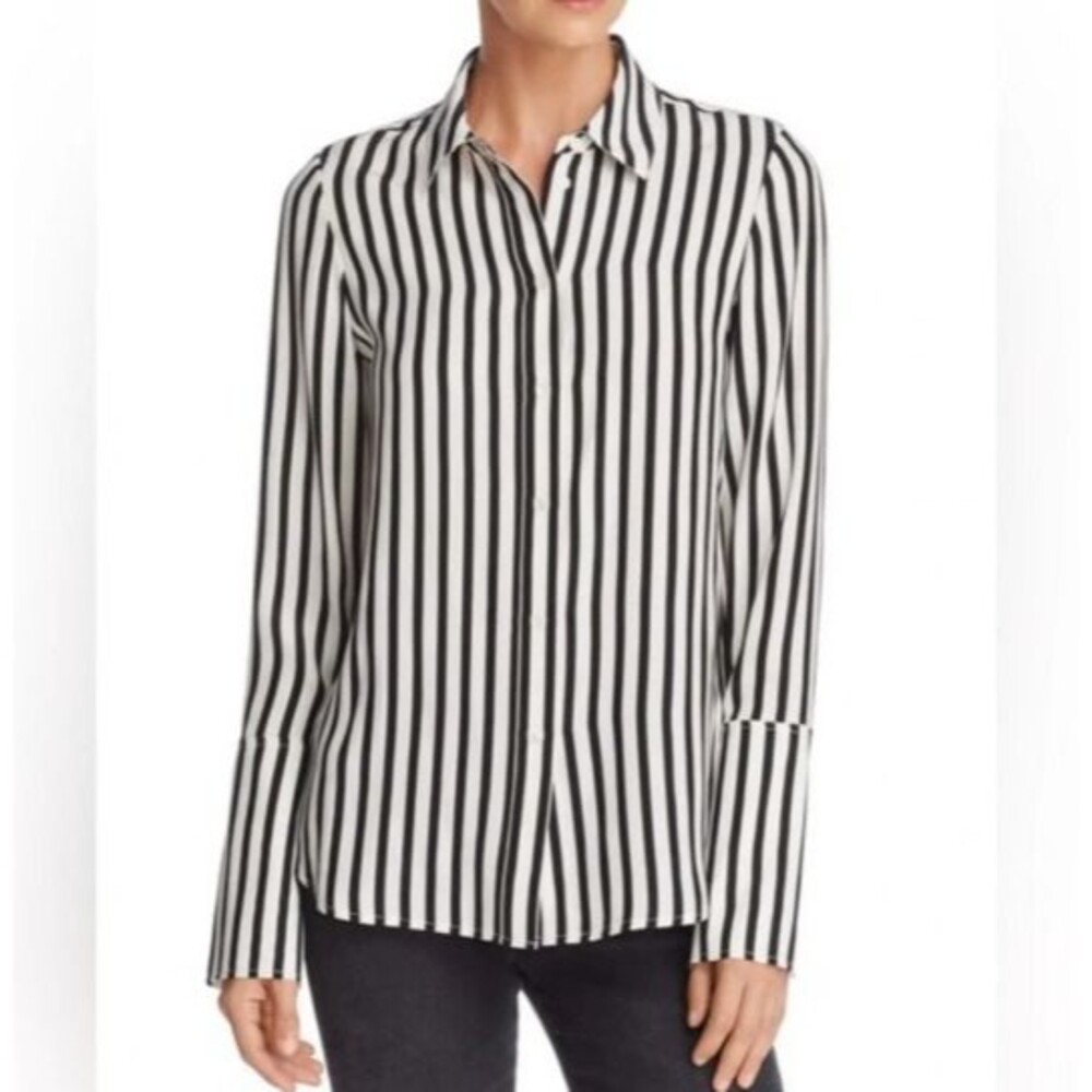 Frame black and white striped shirt button up Women's XS